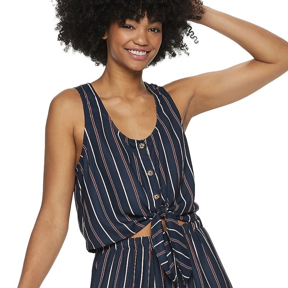 Live To Be Spoiled Tie-Front Tank
